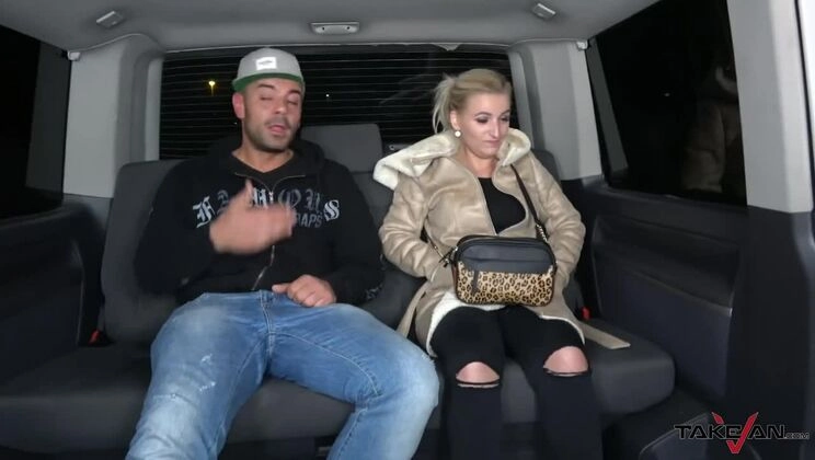 Cheap Dirty Slut easy convinced to Fuck Stranger in driving Van