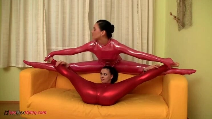 flexible lesbian spandex sisters