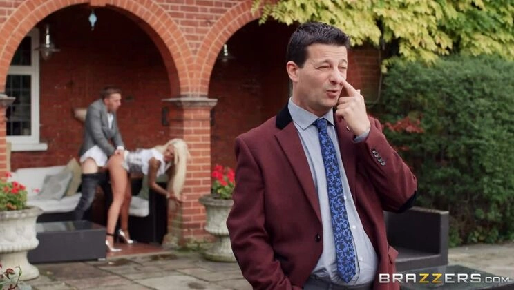 Danny sneaks the D in behind British Hubby!