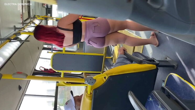 Hot Maid Electra Teases Diogo on Bus - Amateur Voyeur Brazil Gostosa Action