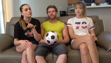 Hot Strip Soccer Game Turns into Pool Threesome with Aften Opal and River Lynn