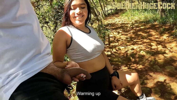 Soldierhugecock plays sports with Linda Houston, who then treats him to an al fresco BJ and cum-in-mouth