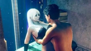 Horny inspector examines doll sex service quality