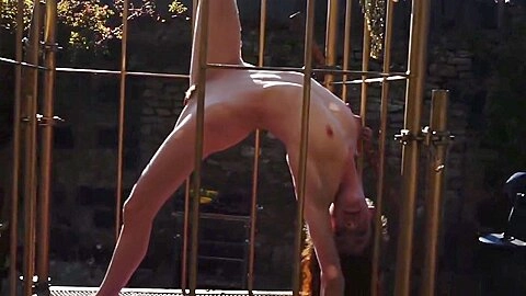 Naked in a golden cage in High Quarantine. Meditation porn.