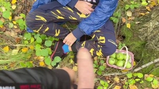 Random encounter in the woods: Stranger catches horny twink jerking off and dives into his tight hole - Part 377