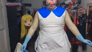 Sensual PVC Lillie cosplay in Kigurumi outfit - Bound, Gagged, Vibrated, and Breathless