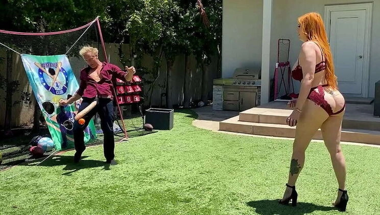 Redhead MILF Lauren Phillips Plays Cock Ball Game with Step Son