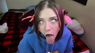Katya Letova Deep Throat, Feet Play, and Nipple Orgasm - Blowjob & Vibrator Fun