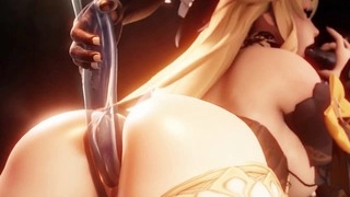 Compilation of fountain girls' hot 3D animated sex scenes in Genshin Impact featuring Furina, Clorinde, Arlecchino, and Lyney Lynette taking it from behind with dildos and cumming hard