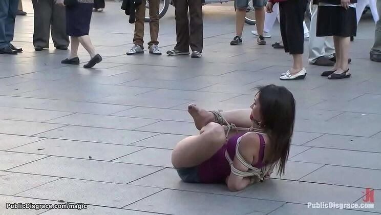 Spanish hottie Samia Duarte gets dominated and punished in public by James Deen
