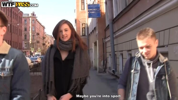 Sexy girls shows tits to horny tourists
