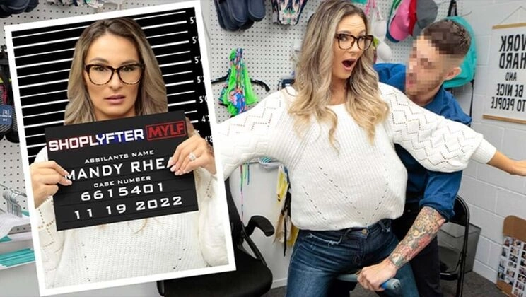 Stepmom Mandy Rhea Fucked Hard by Stepson Cop in Backroom After Getting Caught Stealing - Shoplyfter MILF