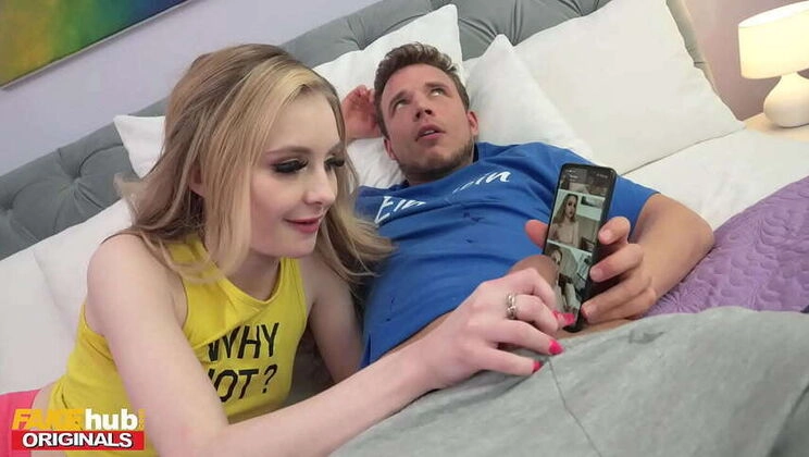 Petite Blonde Teen Can't Resist Her Nude Selfies & Turns Friend into a Naughty Lover