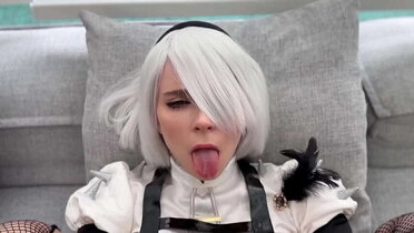 Sweetie Fox as 2B from NieR: Automata Gets Her Tight Pussy Fucked Every Which Way & Cum On Her Face - Amateur Cosplay