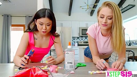 Sizing Up Stepbros Valentines Day Dick By teen 18+ Stepsister And - Kyler Quinn, Lulu Chu And Louise Louellen