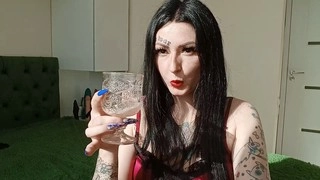 Sensational spitting fetish cocktail for submissive viewers