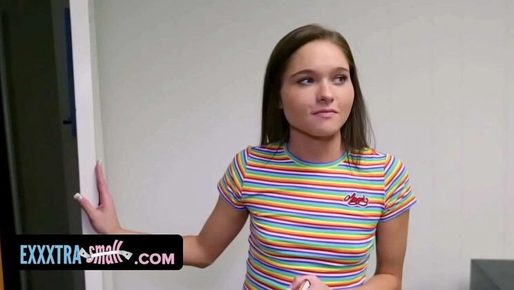Tiny Brunette Zoe Bloom Sneaks Into Football Player's Dorm for Clothed Sex and Gets Dominated