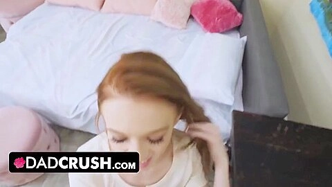 Naughty teen 18+ Gives Stepdaddy A Sneaky Blowjob While Stepmom Is In The Room - Madi Collins And Step dad Crush