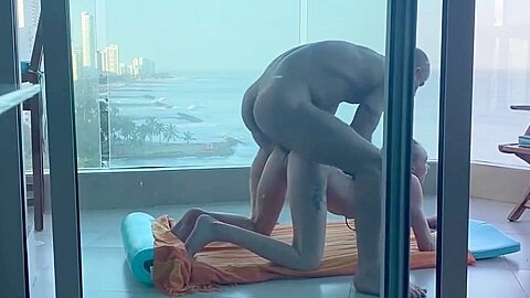 On Public Balcony In Cartagena A Little Studient Got Filled In Her Tight Asshole ! With Angel Emily