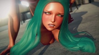 Massive natural boobs, intense rough fucking, anime hentay