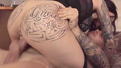 Black Stockings, French Slut Natasha Ink, Threesome Dp