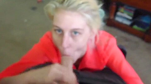 Amanda Woods sucks cock cum shot in mouth Texas/Houston teen 18+ slut trash bin