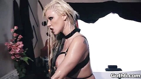 Goth Babe Barbie Sins Got Oiled And Rear Banged