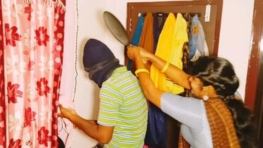 Desi Housewife in Saree Fucks Thief with Dirty Telugu Talk - Big Ass, Big Tits, Hardcore Sex