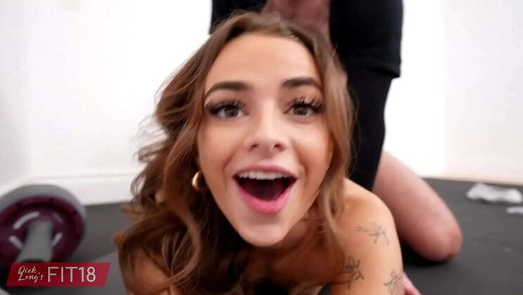 Fit Teen Nikki Nicole Gets Creampied by Brian Omally in POV Gym Fuck - Petite Skinny Amateur